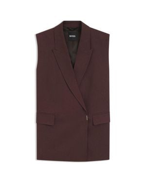 BOSS Relaxed-Fit Vest - Brown