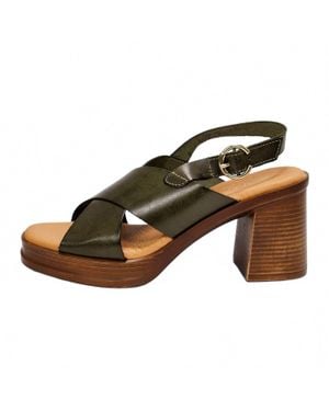 Eric Michael Savannah Heeled Slingback Sandals - Brown
