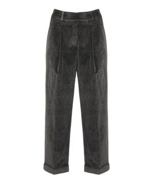 Peserico Relaxed-Fit Corduroy Pants - Black