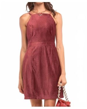 Sugarlips Holly Corduroy Dress - Red