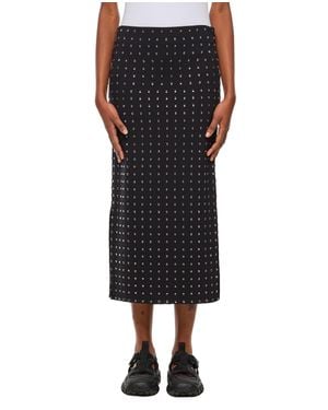 Sportmax Nome Crystal Lycra Midi Skirt - Black