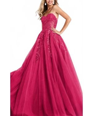 Jovani Embroidered Sweetheart Neckline Dress - Pink