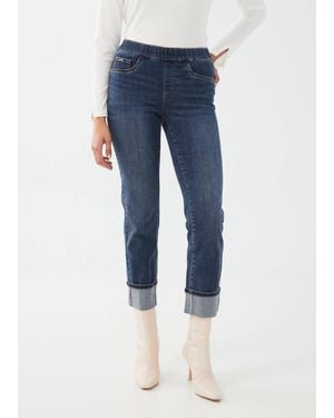 Fdj Pull-On Straight Ankle Jean - Blue