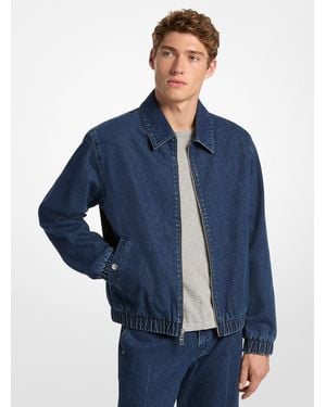 Michael Kors Stretch Denim Shirt Jacket - Blue