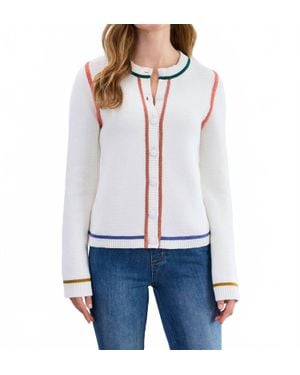 Fdj Tipped Cardigan - White