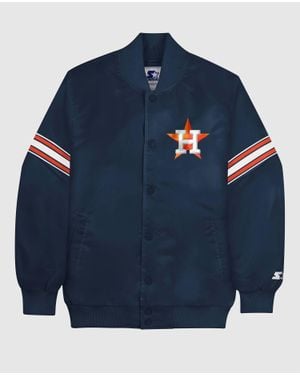 Starter Houston Astros Satin Full-Snap Jacket - Blue