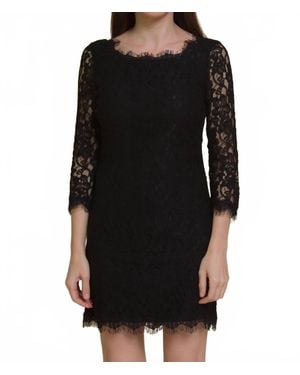 Fate Gwyneth Fitted Lace Mini Dress - Black