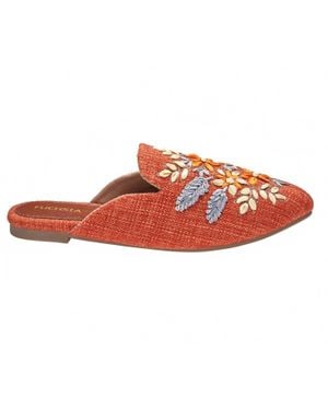 Fuchsia Shoes Blossom Bliss Mules - Red