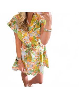 ..,merci Boho Button Down Dress - Yellow