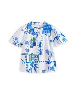 Sugarlips Oliver Puff Sleeve Blouse - Blue