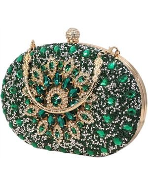 RAMLA Infinity Gemstone Evening Clutch - Green