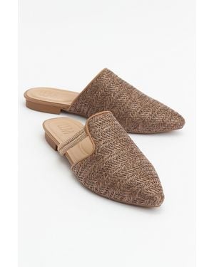 Prologue Shoes Pesa Woven Slippers - Brown