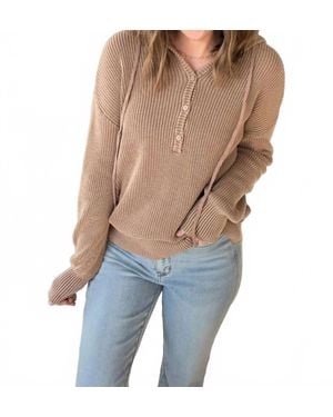 Be Cool Chunky Knit Henley Sweater - Blue