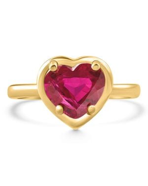 Pompeii3 14K 9Mm Ruby Heart Ring - Pink