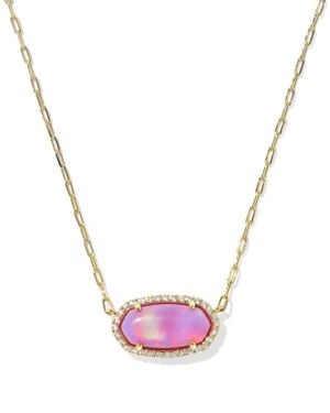 Kendra Scott Elisa Pave Frame Short Pendant Necklace - Pink