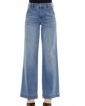 Kancan High Rise Trouser Wide Leg Jeans - Blue