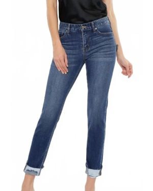 Kancan Midrise Slim Straight Jeans - Blue