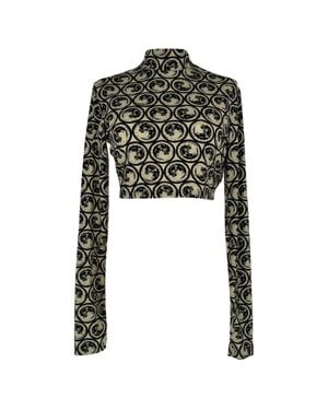 Off-White c/o Virgil Abloh Moon-Print Cropped Top - Black