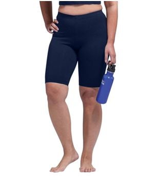 On The Plus Side Plus Size Bike Shorts - Blue