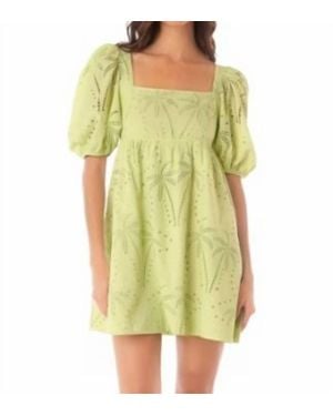 Maaji Palm Embroidery Eileen Short Dress - Yellow