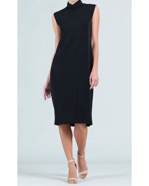 Clara Sunwoo Mock Neck Midi Sheath Dress - Black