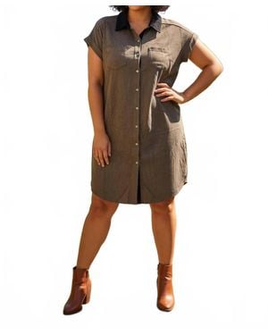 She + Sky Autumn Avenue Suede Mini Dress - Brown