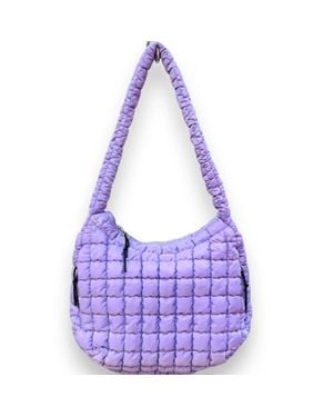 Queens Designs Quilted Crossbody Puffer Bag - Purple