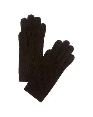 Phenix Honeycomb Knit Cashmere Gloves - Black