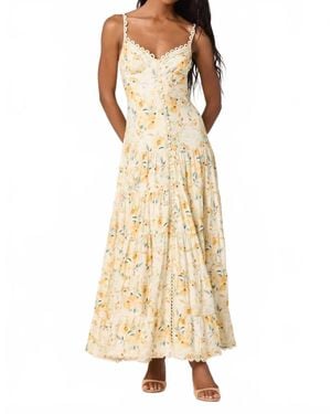 Astr Tazia Scalloped Sweetheart Maxi Dress - Natural