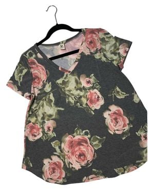 Sew In Love Sweet Rose Parade V Neck Tee - Multicolor
