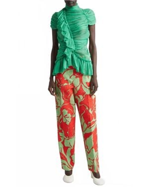 Dries Van Noten Pilar Straight Leg Pants - Green