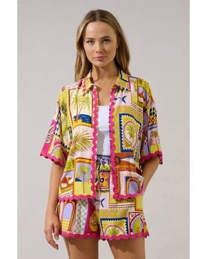 Sugarlips Marnie Button Up Shirt - Red