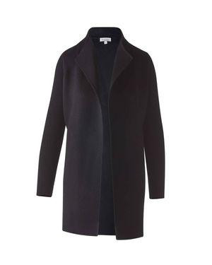 Kinross Cashmere Rib Sleeve Coat - Black