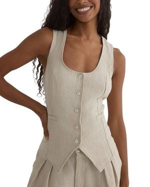 Bella Dahl Scoop Neck Linen Vest - Multicolor