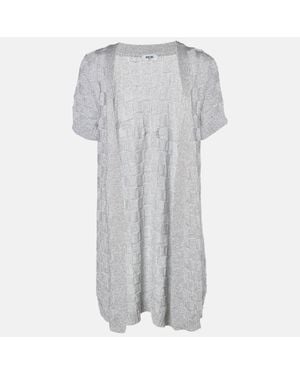 Moschino Lurex Knit Open Front Cardigan L - Gray