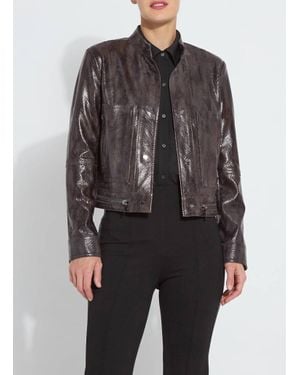 Lyssé Bennett Patent Vegan Leather Jacket - Gray