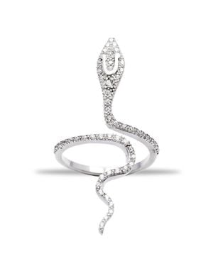 Avenue Chic Snake Pave Ring - Metallic