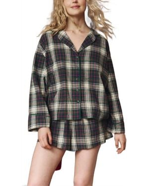 The Great The Flannel Pajama Top - Black