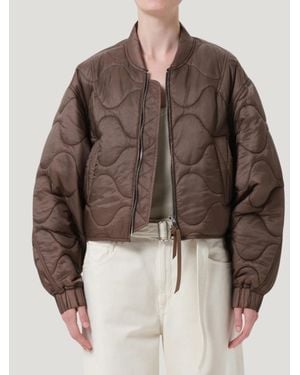 Agolde Iona Quilted Jacket - Brown