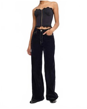 GOOD AMERICAN Bustier Crop Top - Blue
