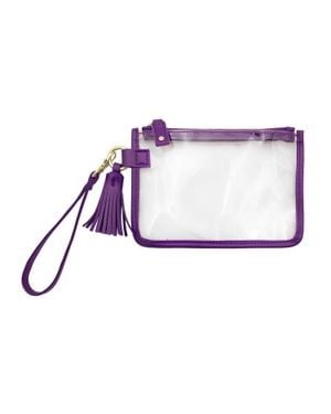 Capri Designs Game Day Clear Tassel Wristlet - Purple