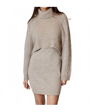 white christmas dresses Diamond Pattern Sweater Dress with Belt main image 0