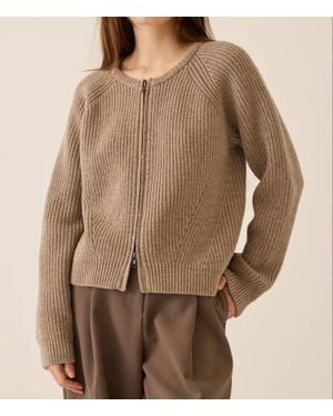 DEMYLEE Erica Bomber-Style Cardigan - Brown
