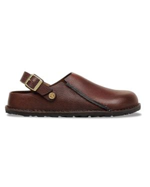Birkenstock Roast Grained Leather Backstrap Clogs - Brown