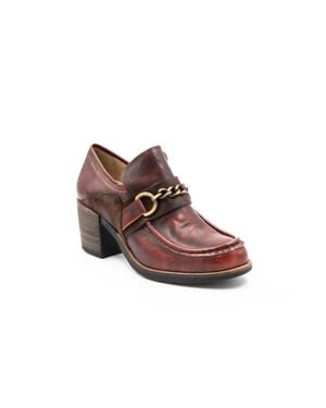 Casta Palmer Stacked Heel Loafer - Brown