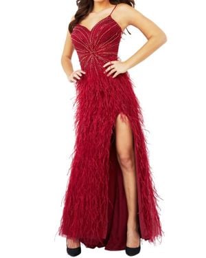 Jovani Long Fitted Column Evening Prom Dress - Red
