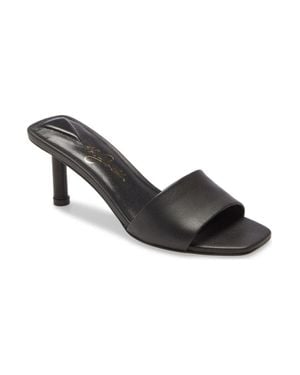 42 GOLD Lilith Sandals Leather Square Toe Stiletto Heel Jobb281 - Black