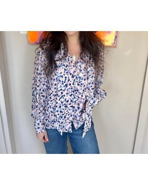 Greylin Laurel Tie Neck Blouse - Blue