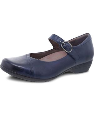 Dansko Fawna Burnished Calf Shoes - Blue