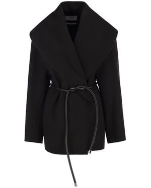 Sportmax Spxuguale Oversized Collar Jacket - Black